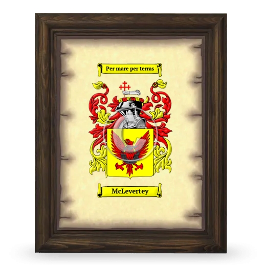 McLevertey Coat of Arms Framed - Brown