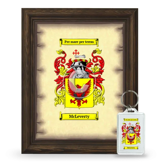 McLeverty Framed Coat of Arms and Keychain - Brown