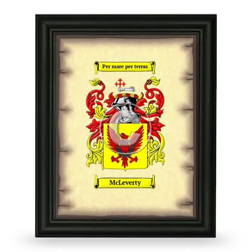McLeverty Coat of Arms Framed - Black