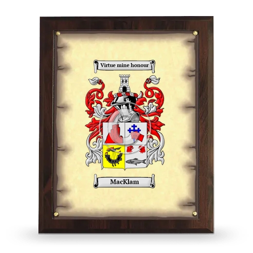 MacKlam Coat of Arms Plaque