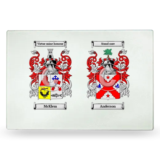 Double Coat of Arms Glass Cutting Board