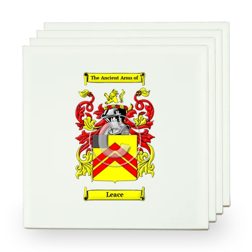 Leace Set of Four Small Tiles with Coat of Arms