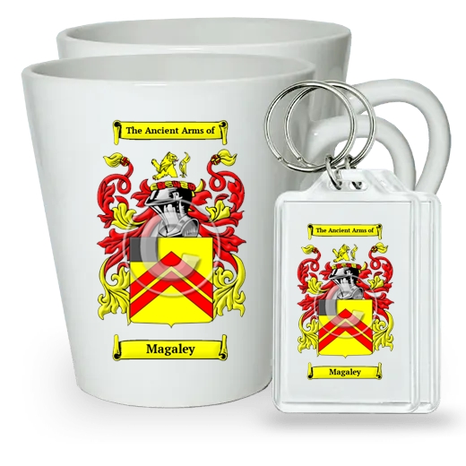 Magaley Pair of Latte Mugs and Pair of Keychains