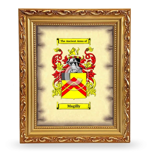 Magilly Coat of Arms Framed - Gold