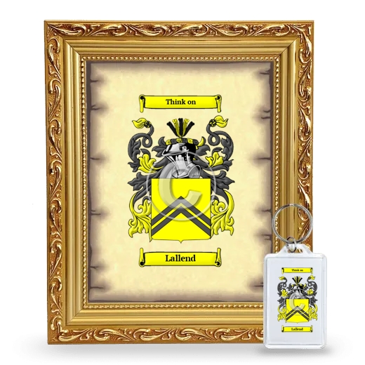 Lallend Framed Coat of Arms and Keychain - Gold