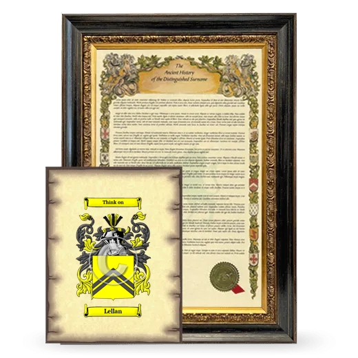 Lellan Framed History and Coat of Arms Print - Heirloom