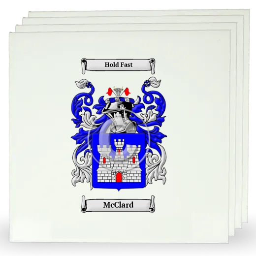 McClard Set of Four Large Tiles with Coat of Arms