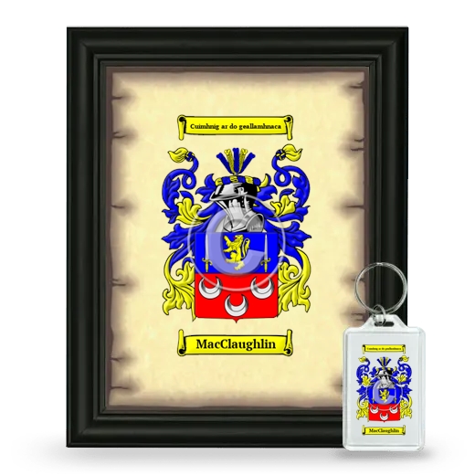 MacClaughlin Framed Coat of Arms and Keychain - Black