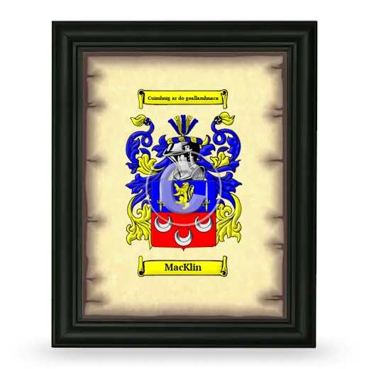 MacKlin Coat of Arms Framed - Black