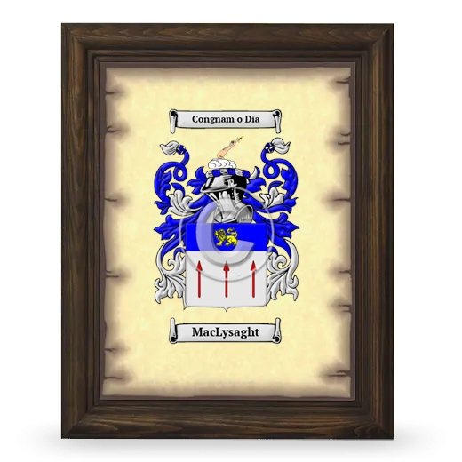 MacLysaght Coat of Arms Framed - Brown