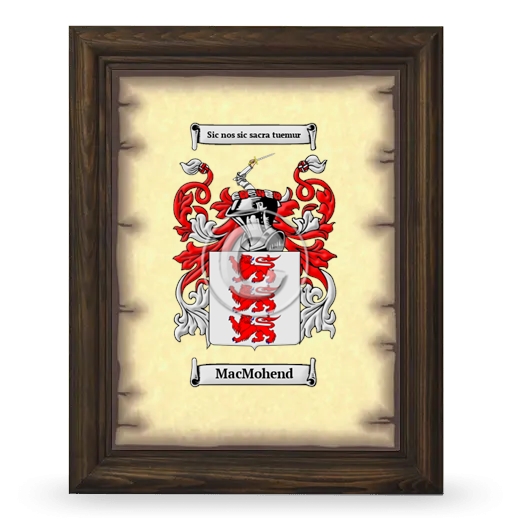 MacMohend Coat of Arms Framed - Brown