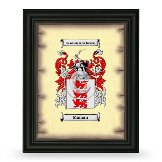 Maman Coat of Arms Framed - Black