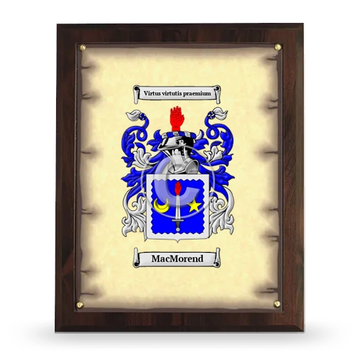 MacMorend Coat of Arms Plaque