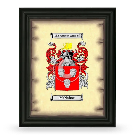 McNaboe Coat of Arms Framed - Black