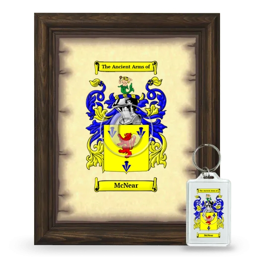 McNear Framed Coat of Arms and Keychain - Brown