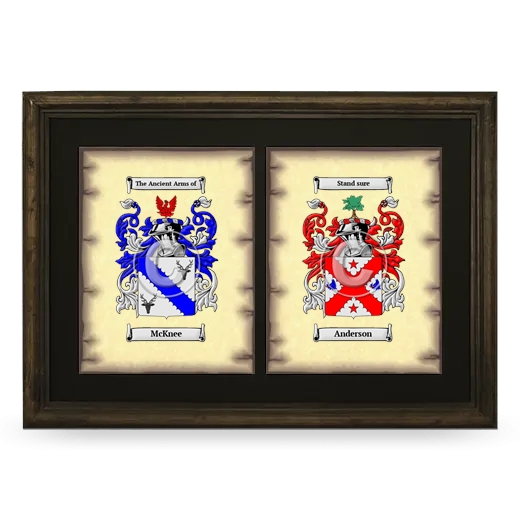 Double Coat of Arms Framed - Brown