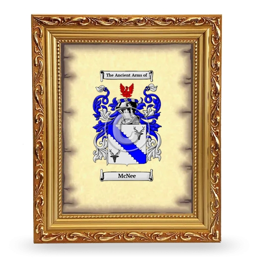 McNee Coat of Arms Framed - Gold