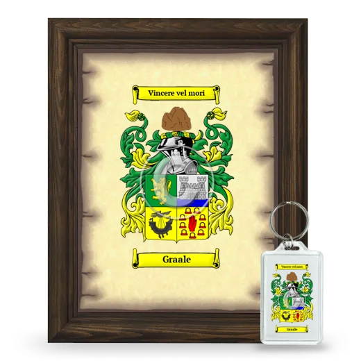 Graale Framed Coat of Arms and Keychain - Brown