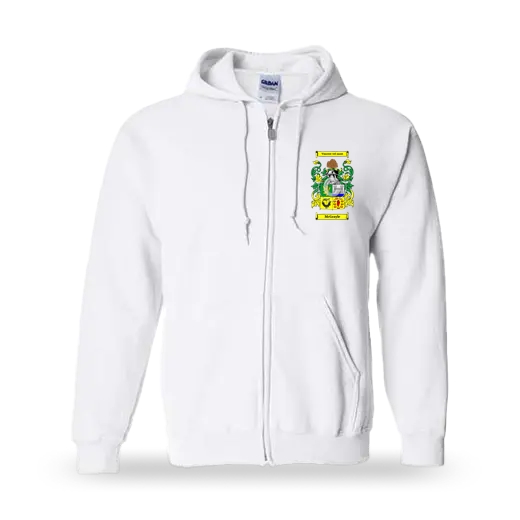 McGrayle Unisex Coat of Arms Zip Sweatshirt - White