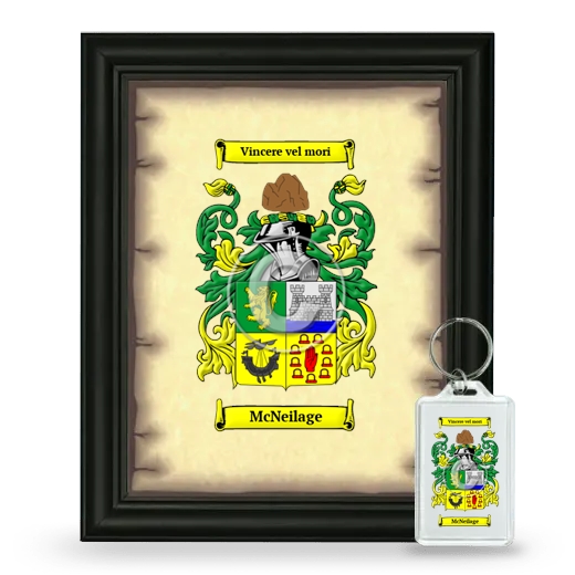 McNeilage Framed Coat of Arms and Keychain - Black
