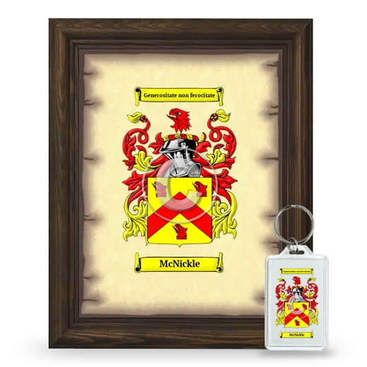 McNickle Framed Coat of Arms and Keychain - Brown