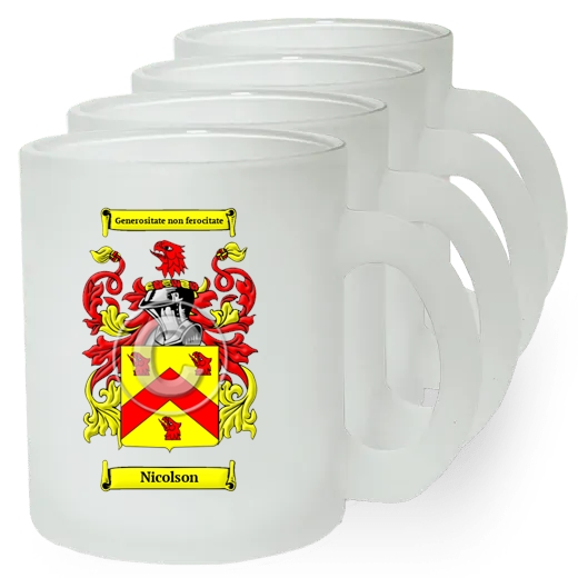 Nicolson Set of 4 Frosted Glass Mugs