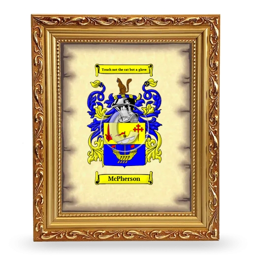 McPherson Coat of Arms Framed - Gold