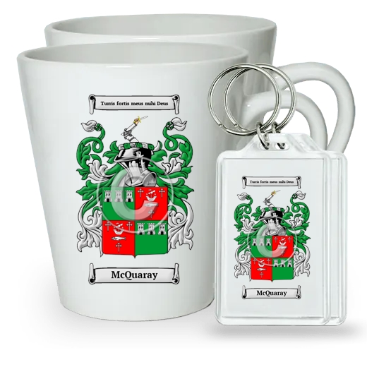 McQuaray Pair of Latte Mugs and Pair of Keychains