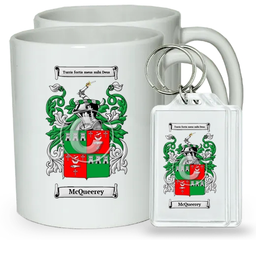 McQueerey Pair of Coffee Mugs and Pair of Keychains