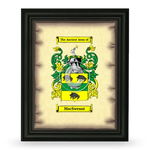 MacSweant Coat of Arms Framed - Black