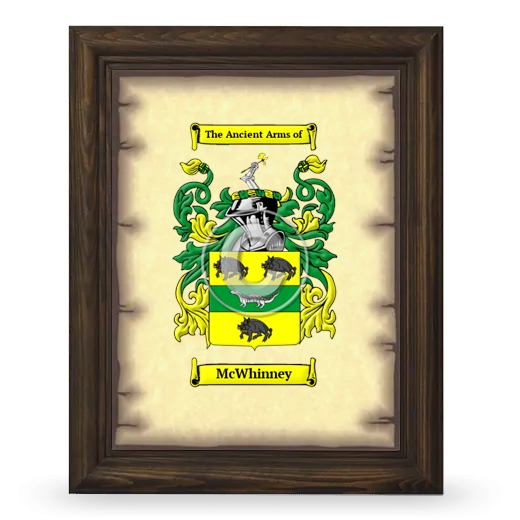 McWhinney Coat of Arms Framed - Brown