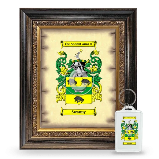 Swanny Framed Coat of Arms and Keychain - Heirloom