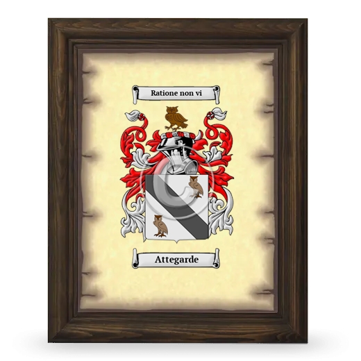 Attegarde Coat of Arms Framed - Brown
