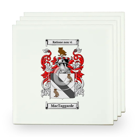 MacTaggarde Set of Four Small Tiles with Coat of Arms