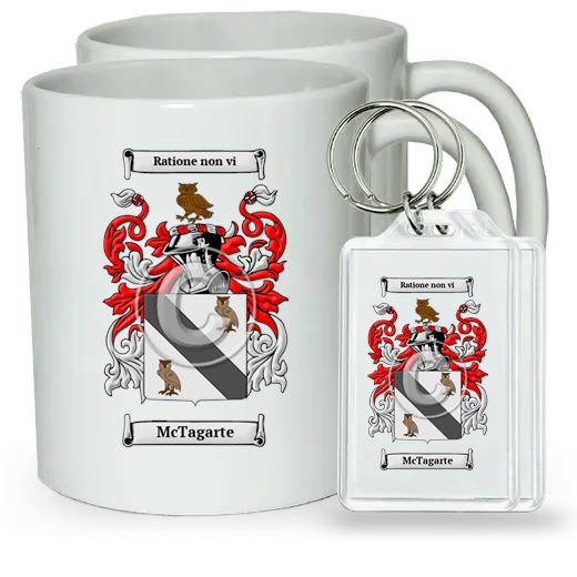 McTagarte Pair of Coffee Mugs and Pair of Keychains