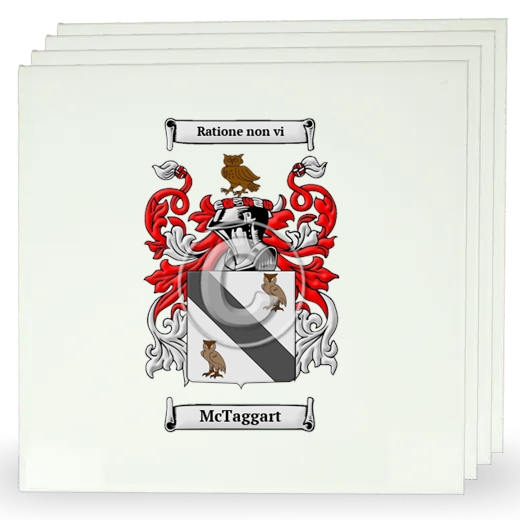 McTaggart Set of Four Large Tiles with Coat of Arms
