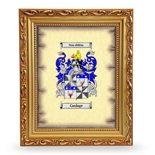 Caulage Coat of Arms Framed - Gold