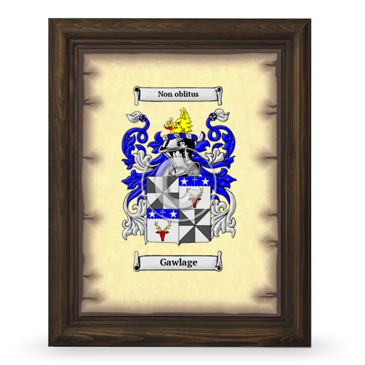 Gawlage Coat of Arms Framed - Brown