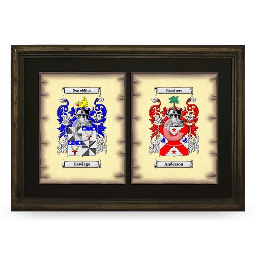 Double Coat of Arms Framed - Brown