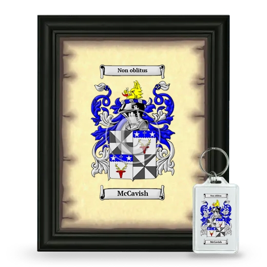 McCavish Framed Coat of Arms and Keychain - Black