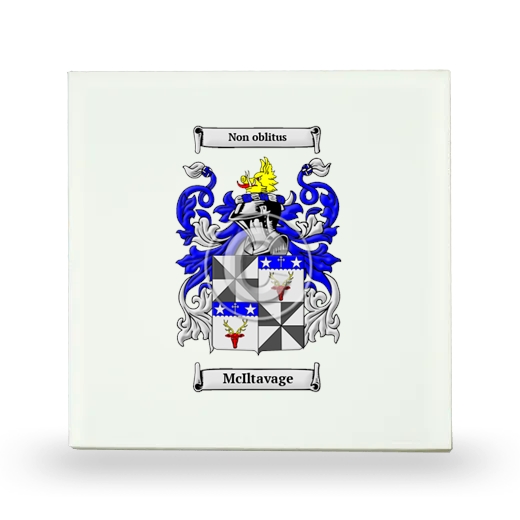 McIltavage Small Ceramic Tile with Coat of Arms