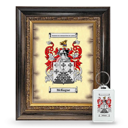 McKague Framed Coat of Arms and Keychain - Heirloom