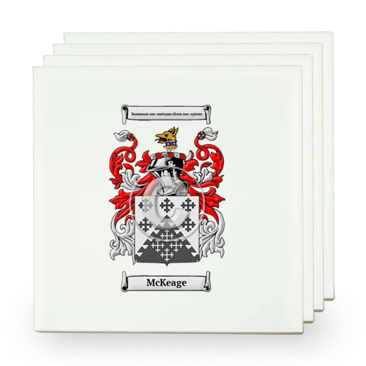 McKeage Set of Four Small Tiles with Coat of Arms