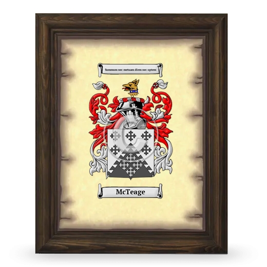 McTeage Coat of Arms Framed - Brown