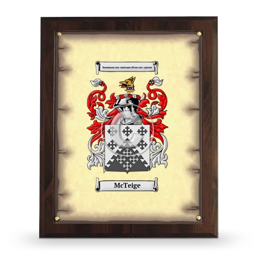 McTeige Coat of Arms Plaque