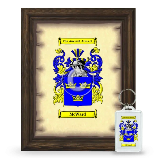 McWard Framed Coat of Arms and Keychain - Brown