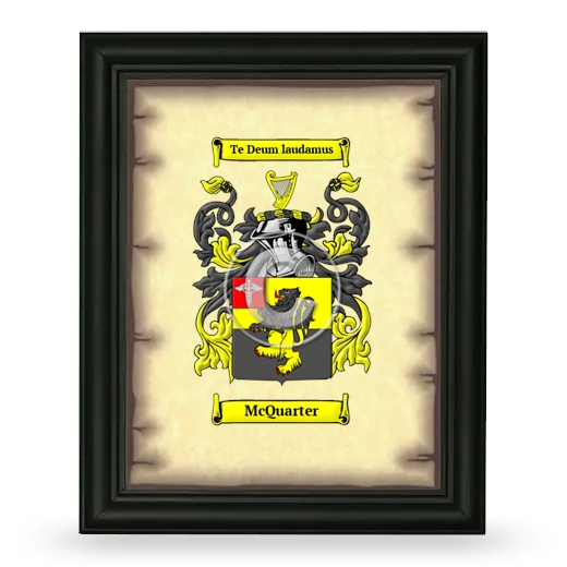 McQuarter Coat of Arms Framed - Black