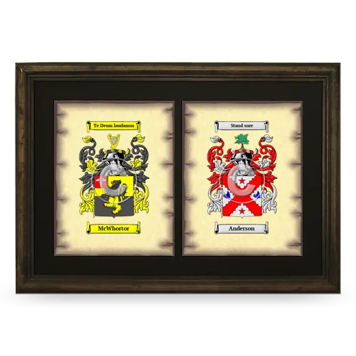 Double Coat of Arms Framed - Brown