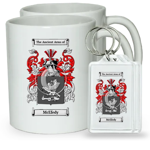 McEfedy Pair of Coffee Mugs and Pair of Keychains