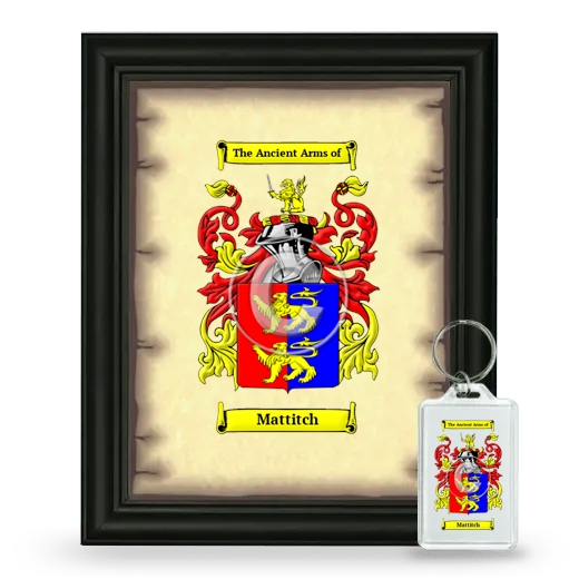 Mattitch Framed Coat of Arms and Keychain - Black